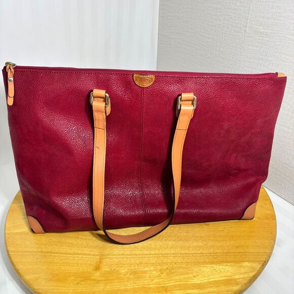 Bric's Red and Brown Large Purse/Tote | Made in Italy - Picture 1 of 12